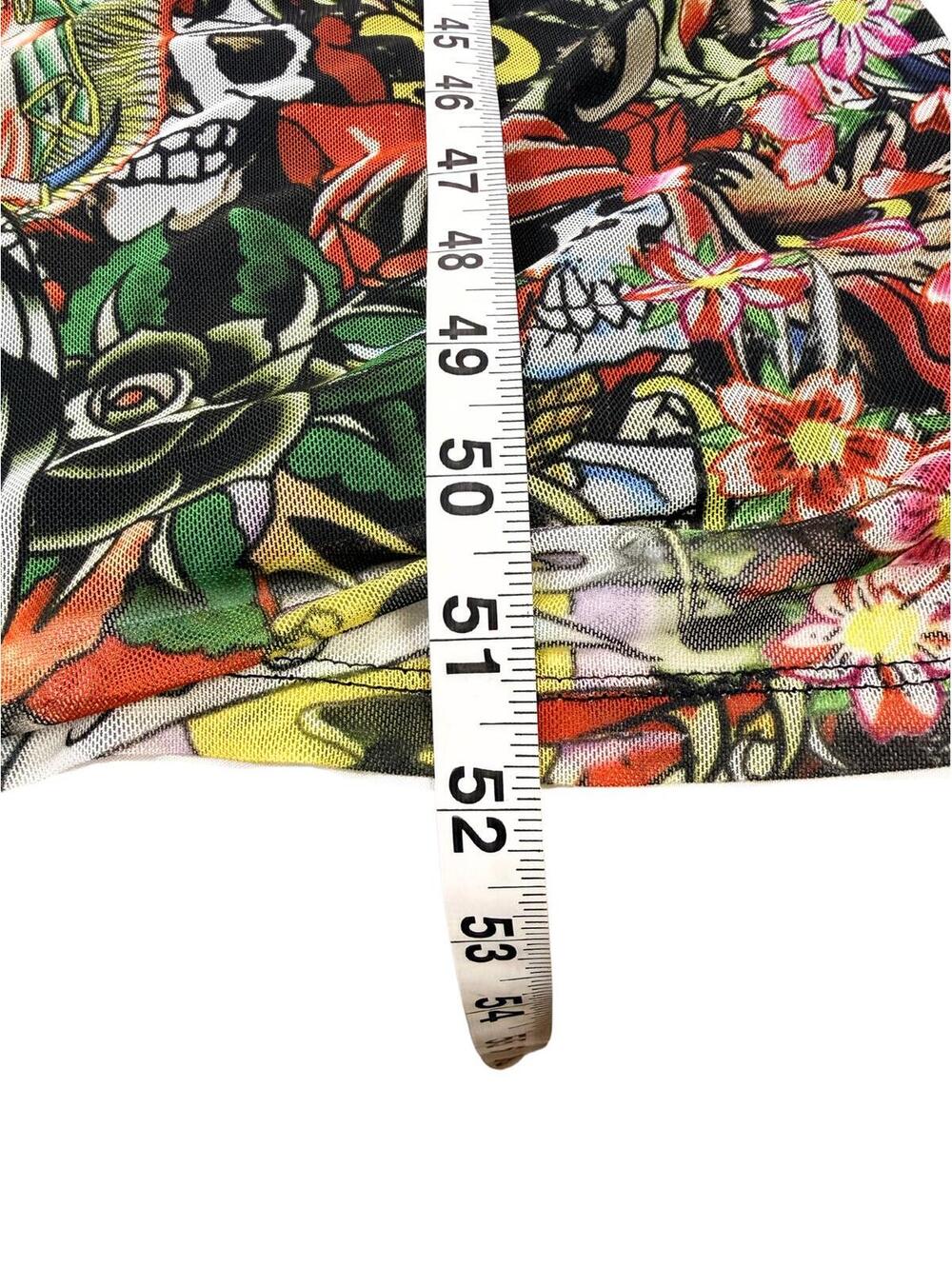 Ed Hardy Tattoo Print Ruched Maxi Dress Size M - Picture 8 of 8